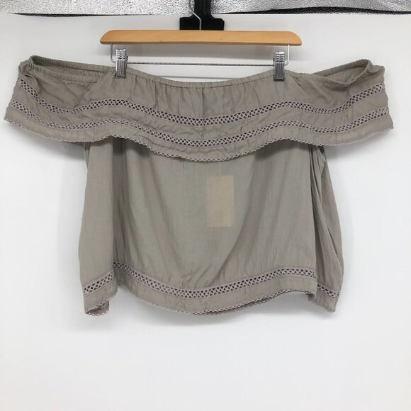 NWT Wilfred Aritzia Hollande off shoulder  Blouse in Ashen Grey XXS - Picture 4 of 16